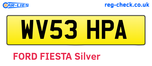 WV53HPA are the vehicle registration plates.