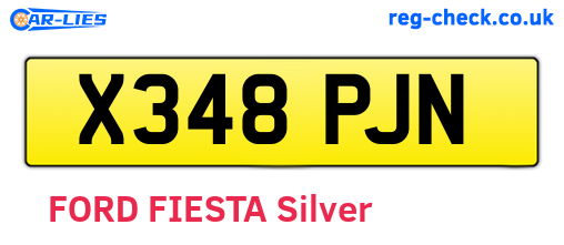 X348PJN are the vehicle registration plates.