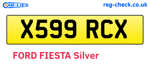 X599RCX are the vehicle registration plates.
