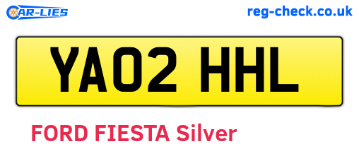 YA02HHL are the vehicle registration plates.