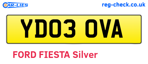 YD03OVA are the vehicle registration plates.
