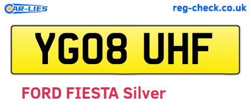 YG08UHF are the vehicle registration plates.