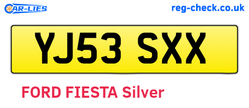 YJ53SXX are the vehicle registration plates.