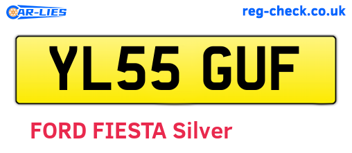 YL55GUF are the vehicle registration plates.