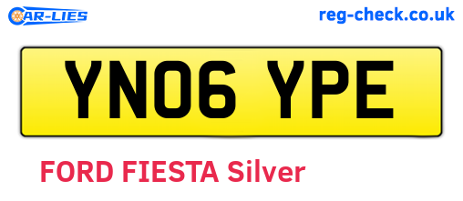 YN06YPE are the vehicle registration plates.