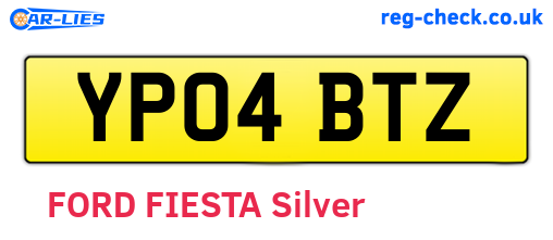YP04BTZ are the vehicle registration plates.