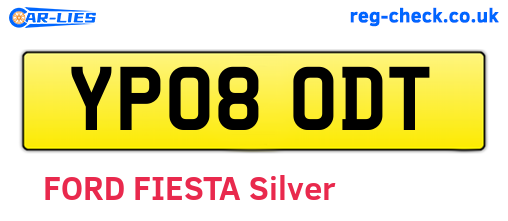 YP08ODT are the vehicle registration plates.