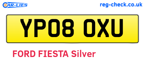 YP08OXU are the vehicle registration plates.