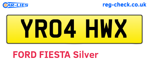 YR04HWX are the vehicle registration plates.