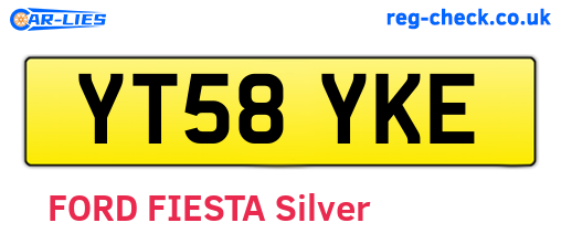 YT58YKE are the vehicle registration plates.
