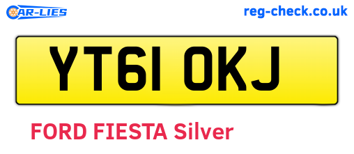 YT61OKJ are the vehicle registration plates.