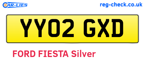 YY02GXD are the vehicle registration plates.
