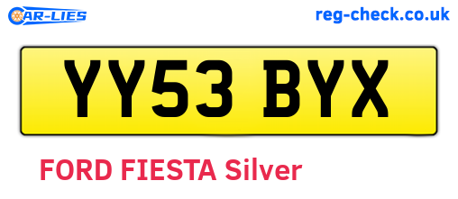 YY53BYX are the vehicle registration plates.