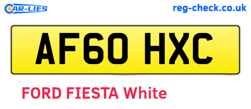 AF60HXC are the vehicle registration plates.
