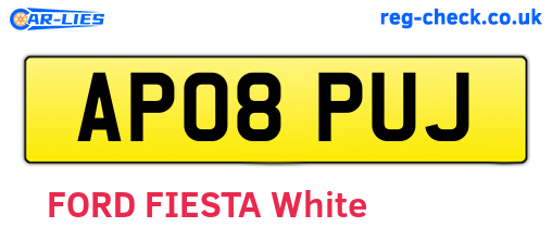 AP08PUJ are the vehicle registration plates.