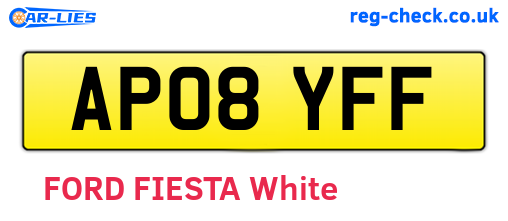 AP08YFF are the vehicle registration plates.
