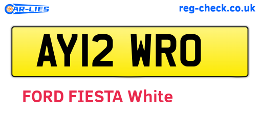 AY12WRO are the vehicle registration plates.