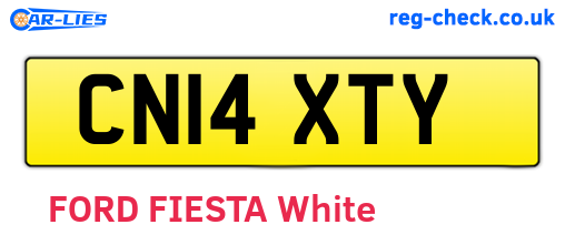 CN14XTY are the vehicle registration plates.