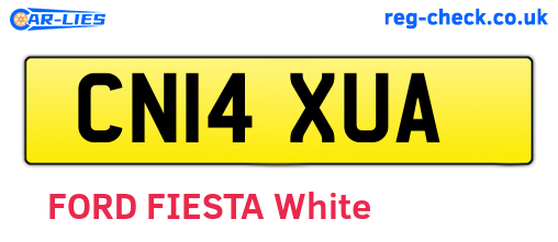 CN14XUA are the vehicle registration plates.