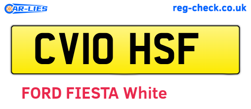 CV10HSF are the vehicle registration plates.