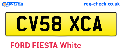 CV58XCA are the vehicle registration plates.