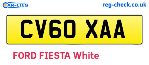 CV60XAA are the vehicle registration plates.