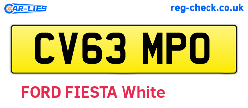 CV63MPO are the vehicle registration plates.