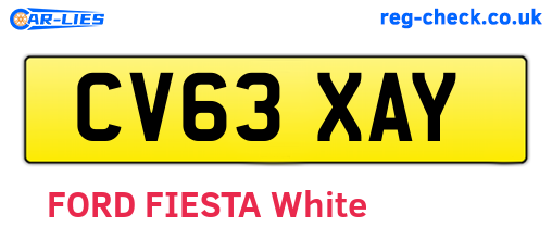CV63XAY are the vehicle registration plates.