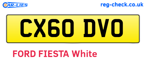 CX60DVO are the vehicle registration plates.