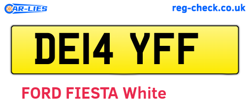 DE14YFF are the vehicle registration plates.