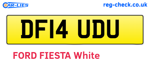 DF14UDU are the vehicle registration plates.