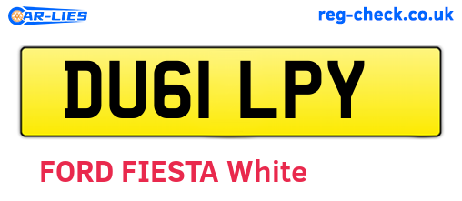DU61LPY are the vehicle registration plates.