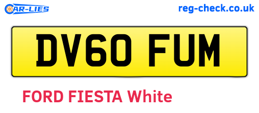 DV60FUM are the vehicle registration plates.