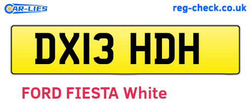 DX13HDH are the vehicle registration plates.