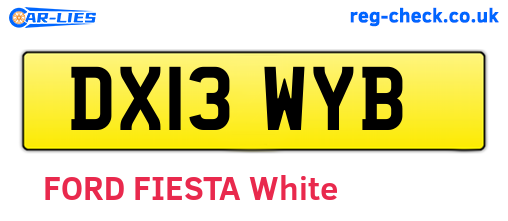 DX13WYB are the vehicle registration plates.