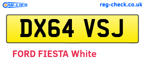 DX64VSJ are the vehicle registration plates.