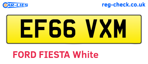 EF66VXM are the vehicle registration plates.