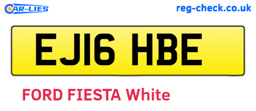 EJ16HBE are the vehicle registration plates.