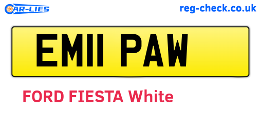 EM11PAW are the vehicle registration plates.
