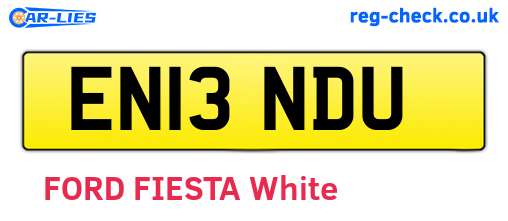 EN13NDU are the vehicle registration plates.