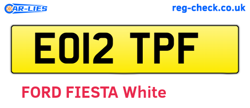 EO12TPF are the vehicle registration plates.