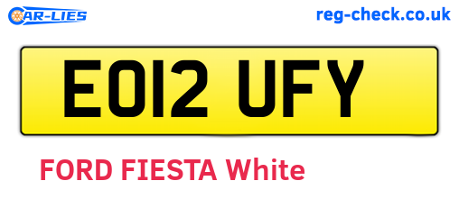 EO12UFY are the vehicle registration plates.