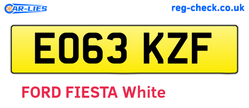 EO63KZF are the vehicle registration plates.
