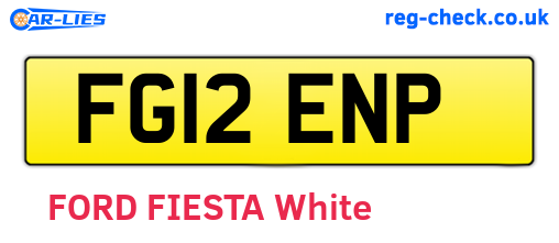 FG12ENP are the vehicle registration plates.