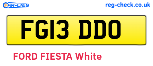 FG13DDO are the vehicle registration plates.