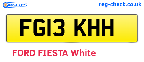 FG13KHH are the vehicle registration plates.