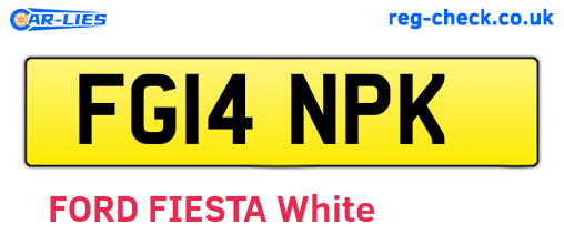 FG14NPK are the vehicle registration plates.