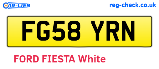 FG58YRN are the vehicle registration plates.