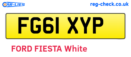 FG61XYP are the vehicle registration plates.