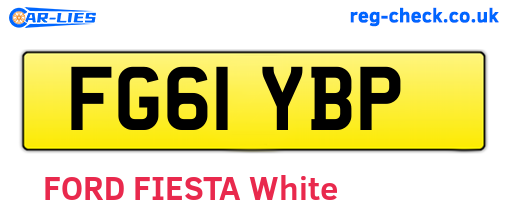 FG61YBP are the vehicle registration plates.